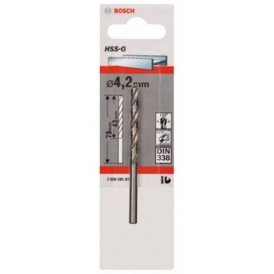 1 FORET HSS-G 4,2X43X75MM 2608585918 Bosch BOSCH 1 FORET HSS-G 4,2X43X75MM 2608585918 - ABMAROC | Vente de matériel de bricolage, jardinage, électroportatif en ligne - Bricolage maroc