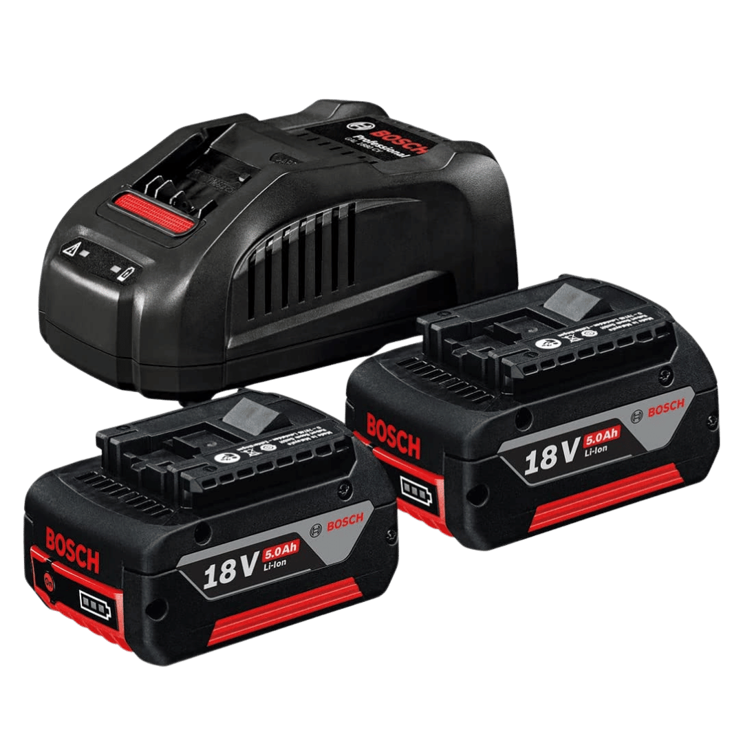 2 Batteries GBA 18 V 5.0Ah + GAL 1880 CV Bosch Professional 1600A00B8J Bosch BOSCH 2 Batteries GBA 18 V 5.0Ah + GAL 1880 CV Bosch Professional 1600A00B8J - ABMAROC | Vente de matériel de bricolage, jardinage, électroportatif en ligne - Bricolage maroc