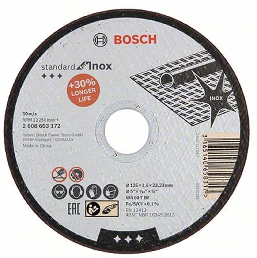 Meule à ébarber à moyeu déporté Standard for Metal – A 24 P BF, 180 mm, 22,23 mm, 6,0 mm 2608603172 Bosch BOSCH Meule à ébarber à moyeu déporté Standard for Metal – A 24 P BF, 180 mm, 22,23 mm, 6,0 mm 2608603172 - ABMAROC | Vente de matériel de bricolage, jardinage, électroportatif en ligne - Bricolage maroc