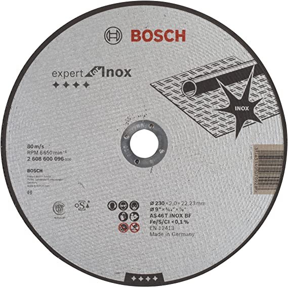 DISQUE A TRONCONNER INOX 230X2 mm Expert 2608600096 Bosch BOSCH DISQUE A TRONCONNER INOX 230X2 mm Expert 2608600096 - ABMAROC | Vente de matériel de bricolage, jardinage, électroportatif en ligne - Bricolage maroc