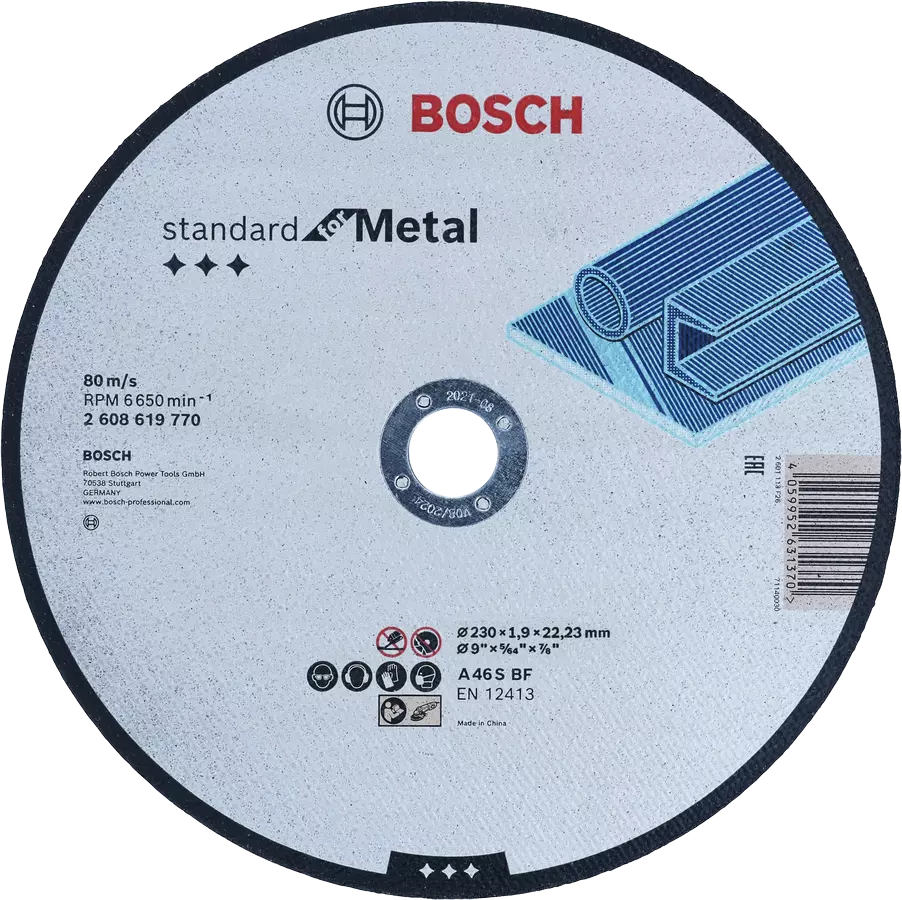 Disque abrasifs a tronconner Standard for metal 230×1,9mm NEW 2608619770 Bosch BOSCH Disque abrasifs a tronconner Standard for metal 230×1,9mm NEW 2608619770 - ABMAROC | Vente de matériel de bricolage, jardinage, électroportatif en ligne - Bricolage maroc