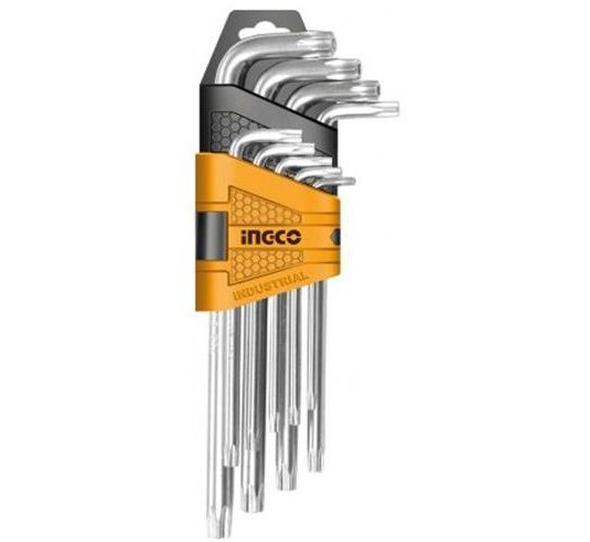 Clés Torx Set de 9 pièces T10-T50 Clés INGCO Clés Torx Set de 9 pièces T10-T50 - ABMAROC | Vente de matériel de bricolage, jardinage, électroportatif en ligne - Bricolage maroc