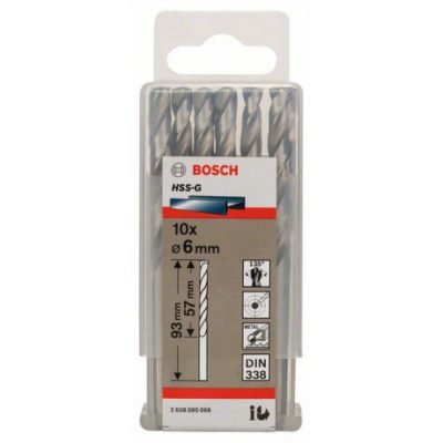 JEU 10 FORET A METAUX HSS-G 6X57X93 2608595066 Bosch BOSCH JEU 10 FORET A METAUX HSS-G 6X57X93 2608595066 - ABMAROC | Vente de matériel de bricolage, jardinage, électroportatif en ligne - Bricolage maroc