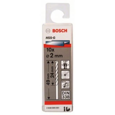 JEU 10 FORETS A METAUX HSS-G 2X24X49M 2608595051 Bosch BOSCH JEU 10 FORETS A METAUX HSS-G 2X24X49M 2608595051 - ABMAROC | Vente de matériel de bricolage, jardinage, électroportatif en ligne - Bricolage maroc