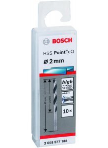 JEU 10 Forets à métaux HSS PointTeQ 2.0mm 2608577188 Bosch BOSCH JEU 10 Forets à métaux HSS PointTeQ 2.0mm 2608577188 - ABMAROC | Vente de matériel de bricolage, jardinage, électroportatif en ligne - Bricolage maroc