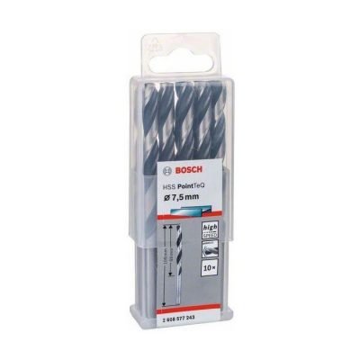 JEU 10 Forets à métaux HSS PointTeQ 7.5mm 2608577243 Bosch BOSCH JEU 10 Forets à métaux HSS PointTeQ 7.5mm 2608577243 - ABMAROC | Vente de matériel de bricolage, jardinage, électroportatif en ligne - Bricolage maroc
