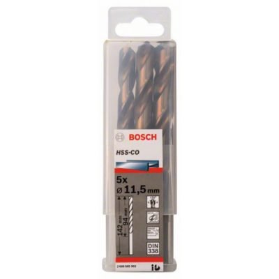 JEU 5 FORETS HSS-CO 11,5X94X142MM STANDARD 2608585902 Bosch BOSCH JEU 5 FORETS HSS-CO 11,5X94X142MM STANDARD 2608585902 - ABMAROC | Vente de matériel de bricolage, jardinage, électroportatif en ligne - Bricolage maroc