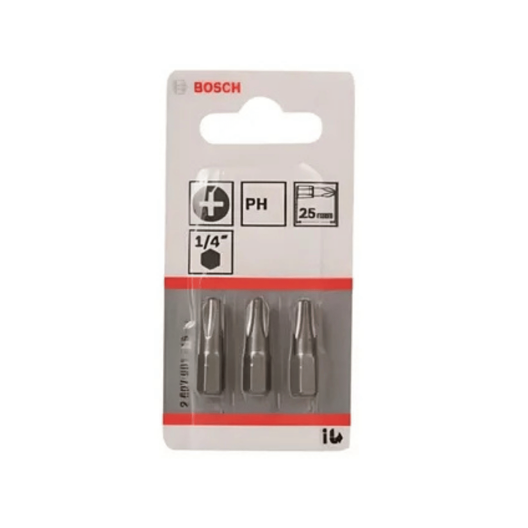 JEU DE 3 EMBOUTS PH1-25 EXTRA DUR 2607001508 Bosch BOSCH JEU DE 3 EMBOUTS PH1-25 EXTRA DUR 2607001508 - ABMAROC | Vente de matériel de bricolage, jardinage, électroportatif en ligne - Bricolage maroc
