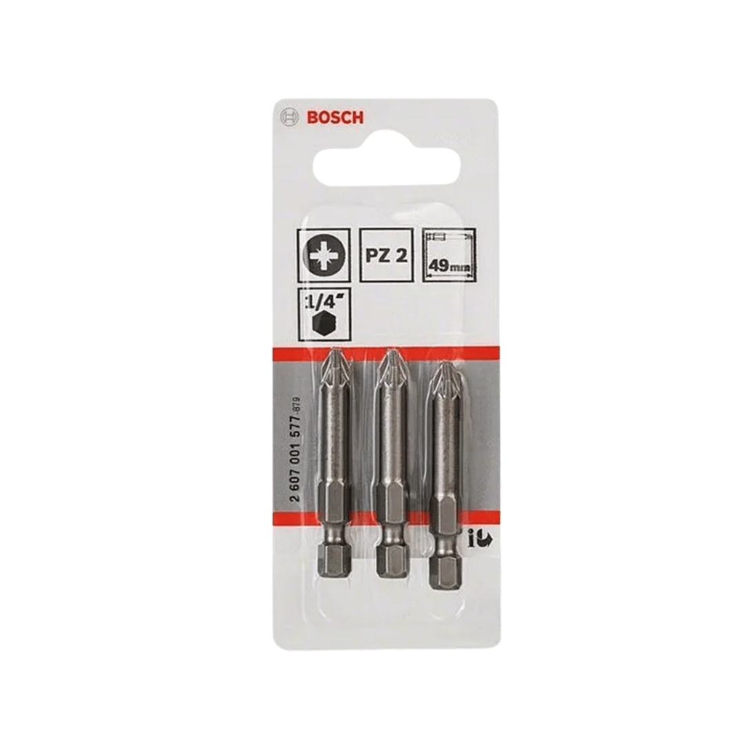 JEU DE 3 EMBOUTS PZ2-49 EXTRA DUR 2607001577 Bosch BOSCH JEU DE 3 EMBOUTS PZ2-49 EXTRA DUR 2607001577 - ABMAROC | Vente de matériel de bricolage, jardinage, électroportatif en ligne - Bricolage maroc