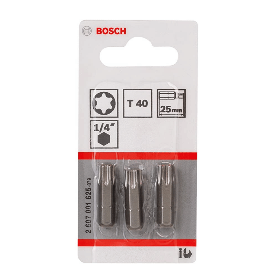 JEU DE 3 EMBOUTS XH T40 25MM 2607001625 Bosch BOSCH JEU DE 3 EMBOUTS XH T40 25MM 2607001625 - ABMAROC | Vente de matériel de bricolage, jardinage, électroportatif en ligne - Bricolage maroc