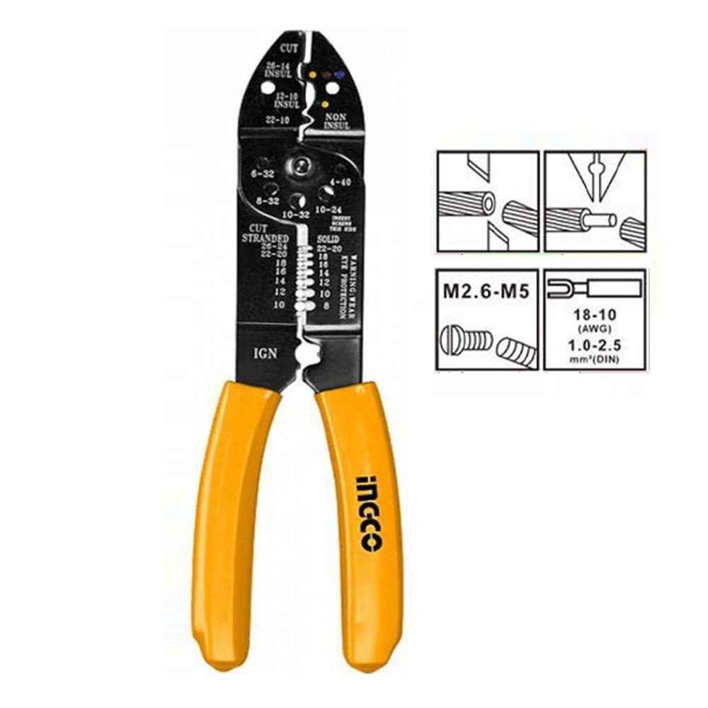 PINCE À SERTIR LES COSSES 215 MM INGCO INGCO PINCE À SERTIR LES COSSES 215 MM - ABMAROC | Vente de matériel de bricolage, jardinage, électroportatif en ligne - Bricolage maroc