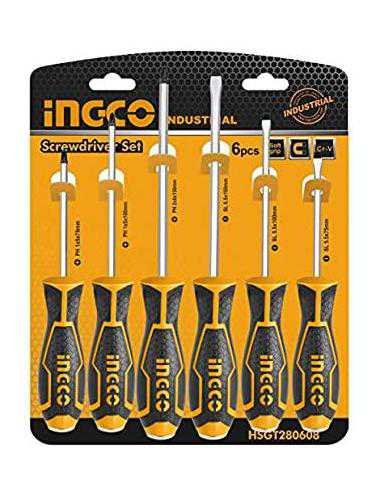 Set de 6 tournevis à zone de frappe HSGT680608 INGCO INGCO Set de 6 tournevis à zone de frappe HSGT680608 - ABMAROC | Vente de matériel de bricolage, jardinage, électroportatif en ligne - Bricolage maroc