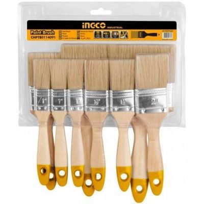 Set de 9 pinceaux en bois CHPTB0114091 Accessoires menuiserie INGCO Set de 9 pinceaux en bois CHPTB0114091 - ABMAROC | Vente de matériel de bricolage, jardinage, électroportatif en ligne - Bricolage maroc