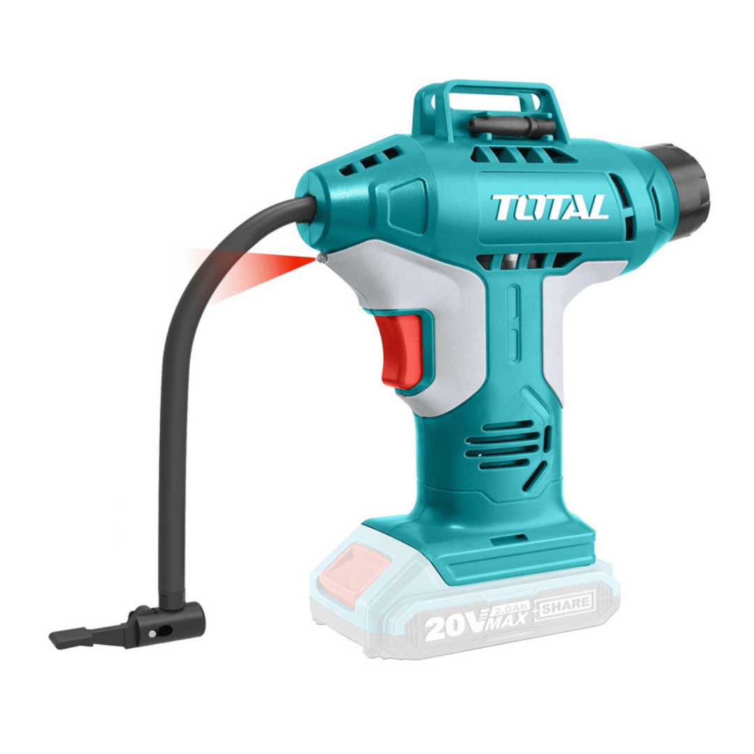 Compresseur d’air automatique au lithium-ion 20V Compresseur d'air TOTAL Compresseur d’air automatique au lithium-ion 20V - ABMAROC | Vente de matériel de bricolage, jardinage, électroportatif en ligne - Bricolage maroc