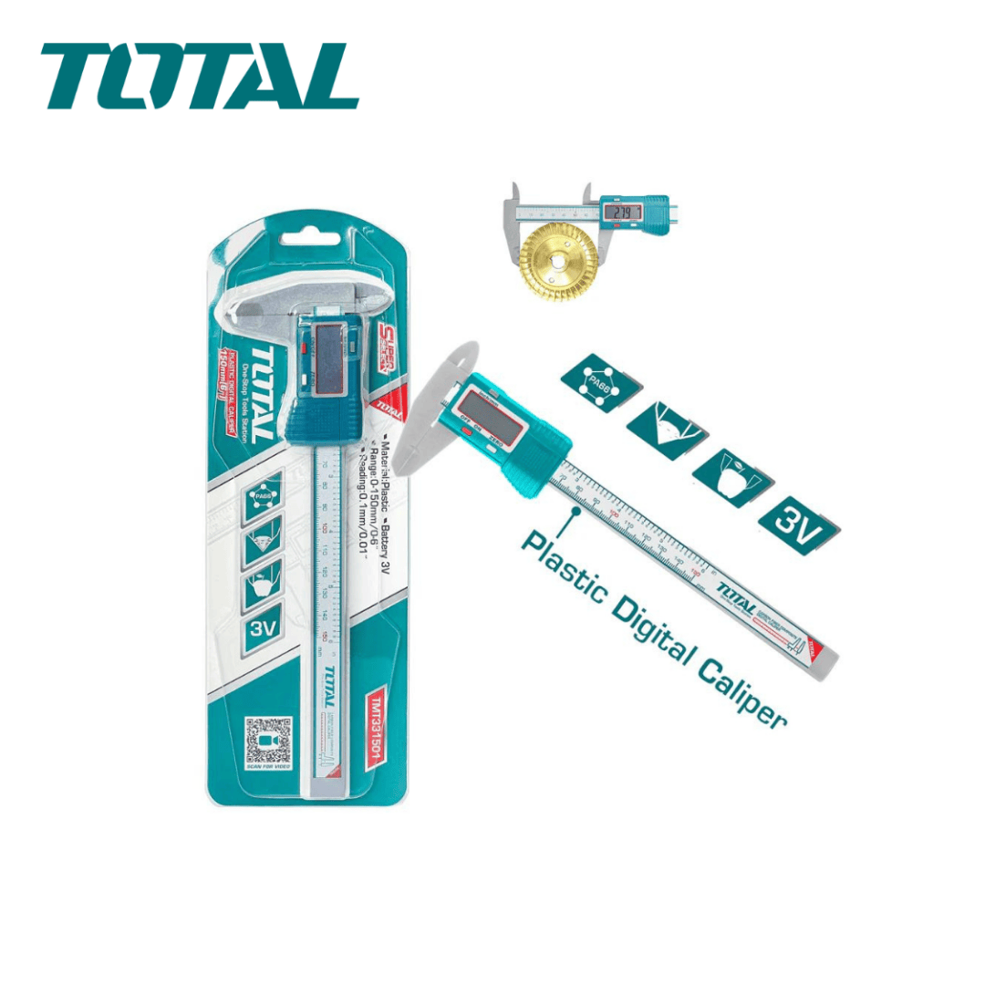 Pied à coulisse numérique en plastique TOTAL Outils de mesure TOTAL Pied à coulisse numérique en plastique TOTAL - ABMAROC | Vente de matériel de bricolage, jardinage, électroportatif en ligne - Bricolage maroc