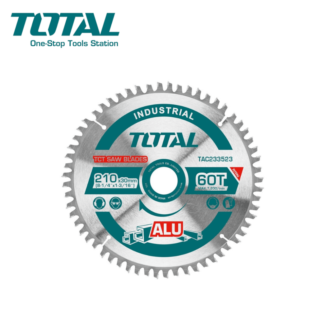 Lame de scie TCT pour aluminium 210mm TOTAL Disques TOTAL Lame de scie TCT pour aluminium 210mm TOTAL - ABMAROC | Vente de matériel de bricolage, jardinage, électroportatif en ligne - Bricolage maroc
