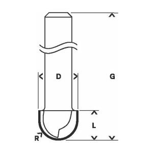FRAISE A GORGE DIA16 R8 MM 2608628369