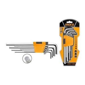 Clés Hex Extra long Set de 9 pièces 1.5-10mm Clés INGCO Clés Hex Extra long Set de 9 pièces 1.5-10mm - ABMAROC | Vente de matériel de bricolage, jardinage, électroportatif en ligne - maroc Bricolage Clés Hex Set de 9 pieces 1.5-10mm HHK11092