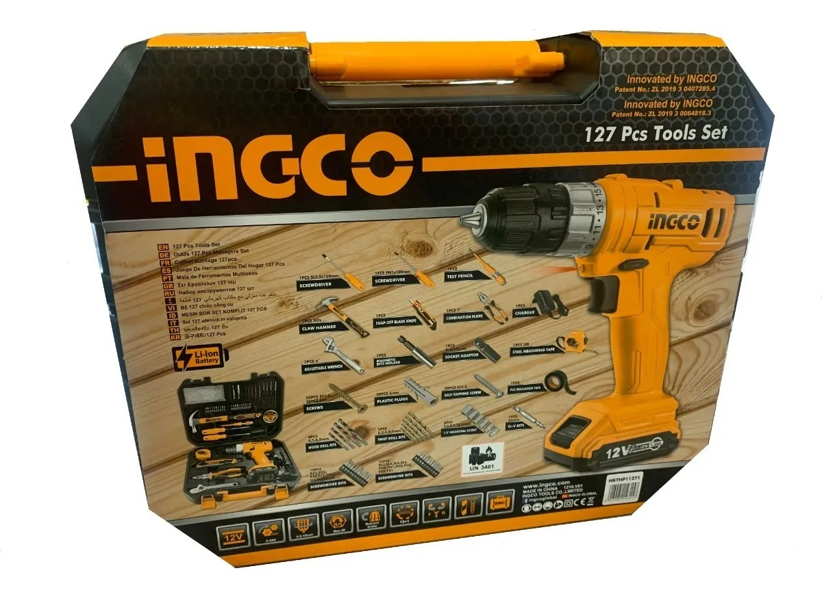 Boite à outils visseuse 12V + 126 accessoires Boîte à outils INGCO Boite à outils visseuse 12V + 126 accessoires - ABMAROC | Vente de matériel de bricolage, jardinage, électroportatif en ligne - maroc Bricolage Coffret visseuse 12V + 126 outils/accessoires