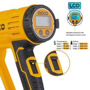 Décapeur thermique 2000W LCD +3buses + 1racleur SI hg200058 Décapeur INGCO Décapeur thermique 2000W LCD +3buses + 1racleur SI hg200058 - ABMAROC | Vente de matériel de bricolage, jardinage, électroportatif en ligne - maroc Bricolage Décapeur thermique 2000W LCD +3buses + 1racleur SI hg200058