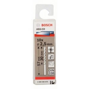 JEU 10 FORETS INOX HSS CO 2.5X30X57 2608585875