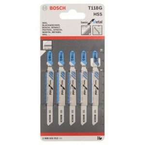 JEU 5 LAMES SCIE SAUTEUSE T118G METAL 2608631012