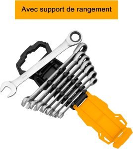 Jeu de 8 clés à cliquet 8mm à 19mm Clés INGCO Jeu de 8 clés à cliquet 8mm à 19mm - ABMAROC | Vente de matériel de bricolage, jardinage, électroportatif en ligne - Bricolage maroc