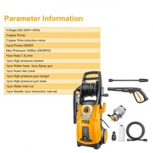 Nettoyeur haute pression INGCO 2800W 180BAR