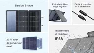 PANNEAU SOLAIRE PORTABLE BIFACIAL 220W 