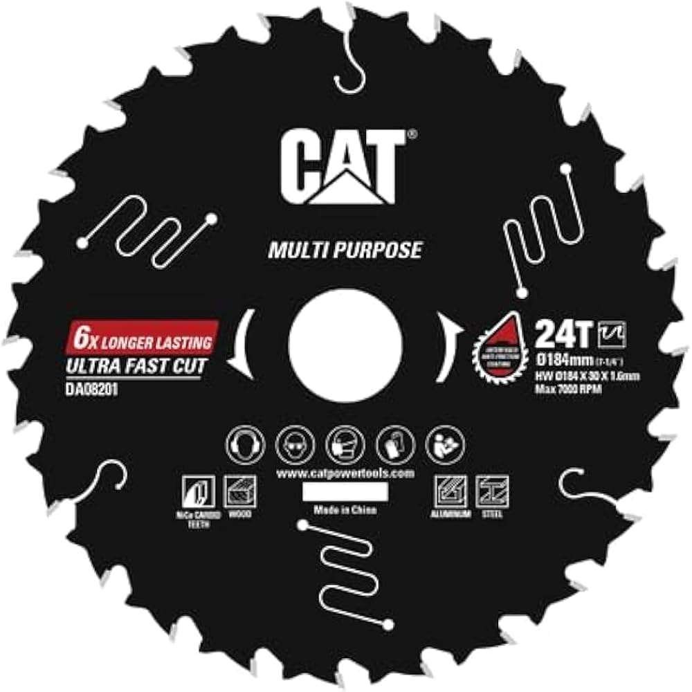 Caterpillar CAT DA08201 TCT Circular Saw Blade-Multipurpose Ø184mm(7-1/4”)  : Buy Online at Best Price in KSA - Souq is now Amazon.sa: DIY & Tools